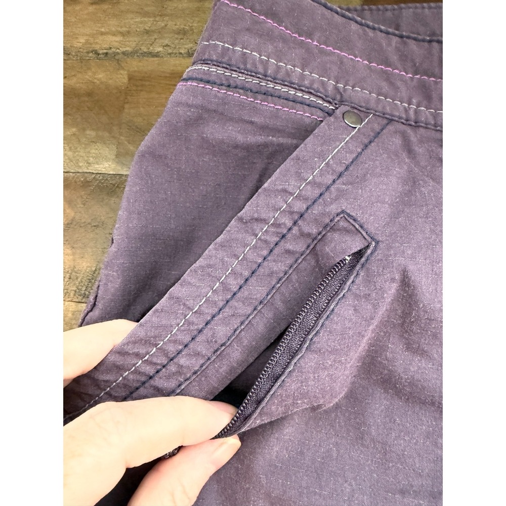 Title Nine Big B Purple Plum Outdoor Hiking Shorts Size 4 Multi-Pocket Ripstop - Picture 4 of 9